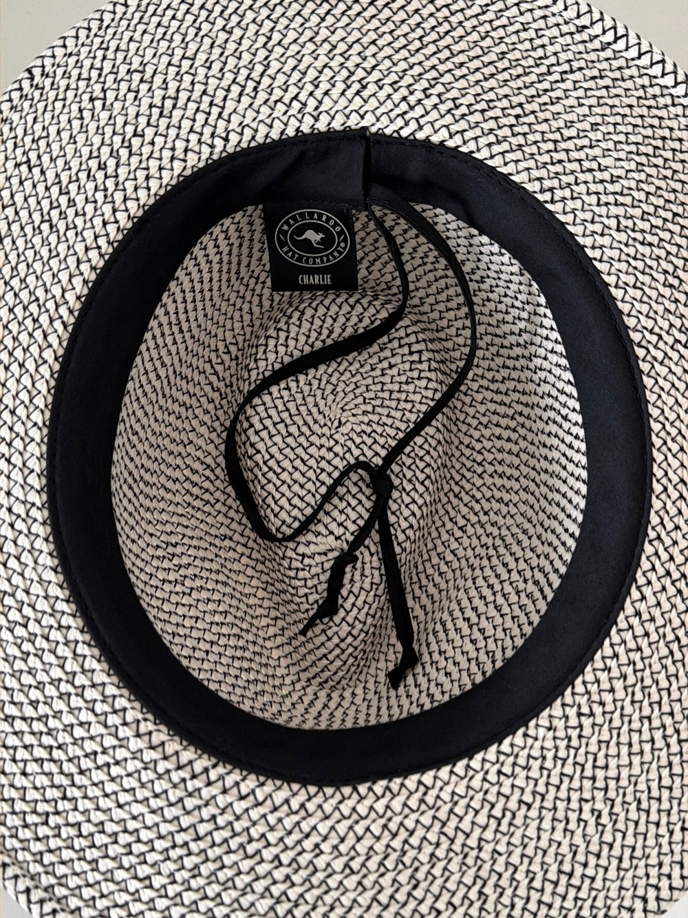 Wallaroo Charlie Wide Brim Fedora Sun Hat Packable Ivory Black Boho Resort Vacay - Picture 7 of 11